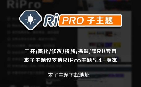 RiPro主题-子主题huzao-child V4.0简洁大气集成后台美化包+下载美化插件